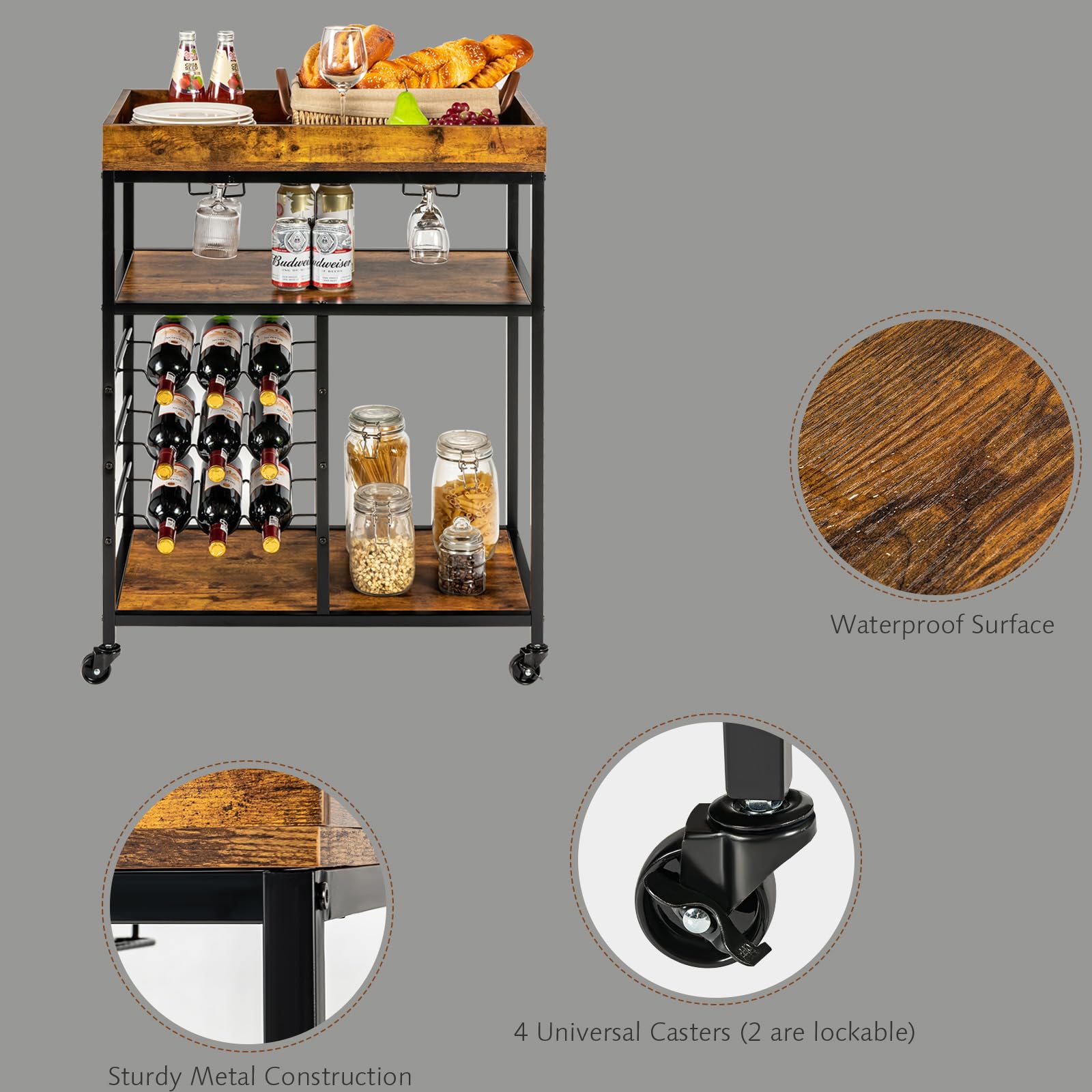 komfotteu-servierwagen-mit-weinregal-und-glashalter-k-chenwagen-71x44x93-5cm-vin image 5