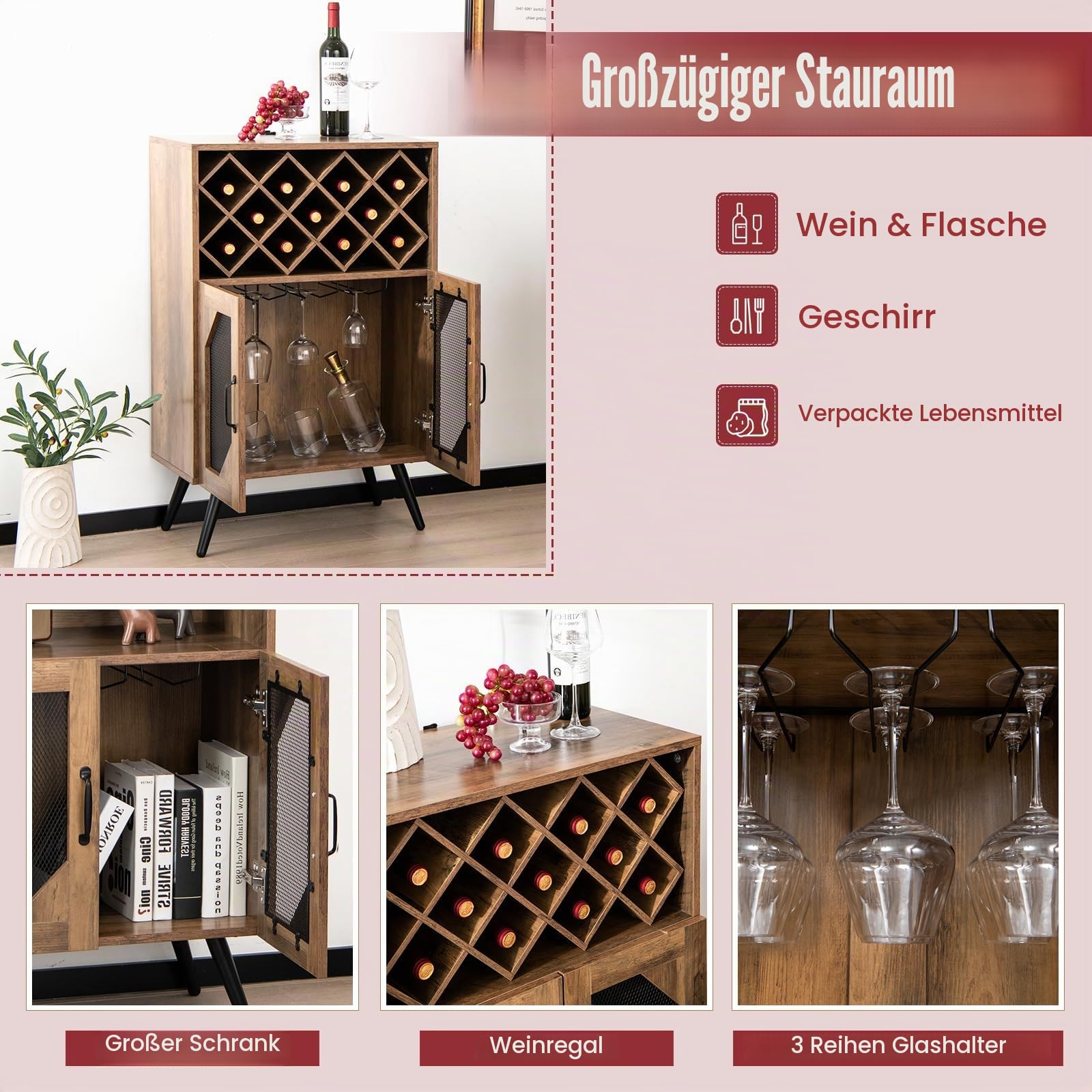 komfotteu-weinschrank-buffetschrank-mit-flaschenregal-f-r-11-flaschen image 5