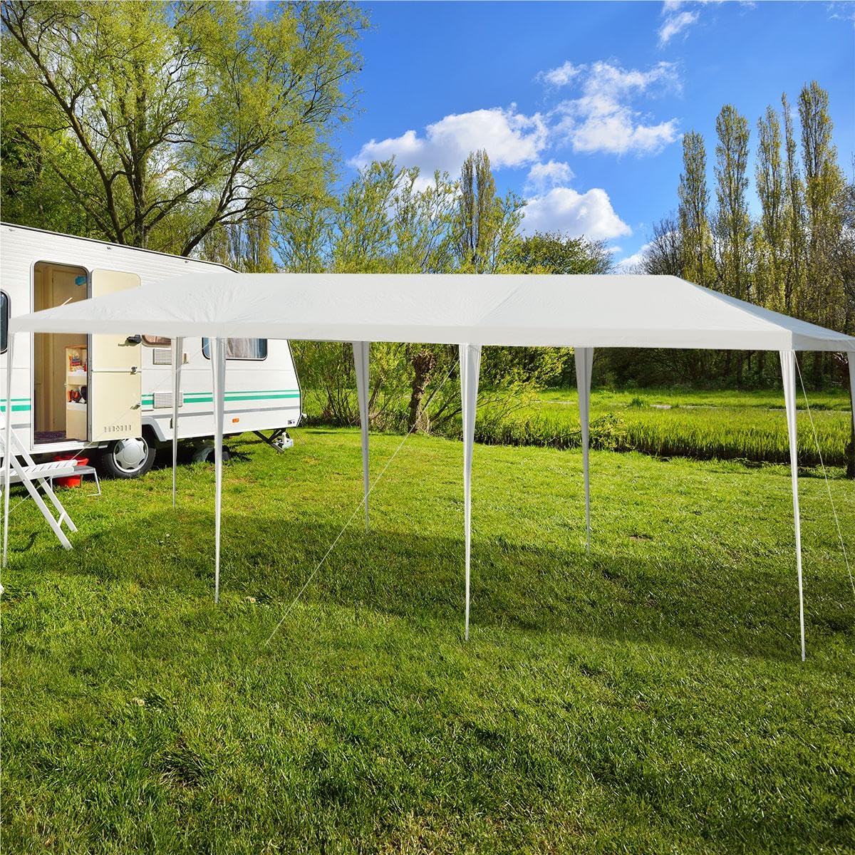 komfotteu-partyzelt-3x9-m-faltbar-tragbar-metallrohre-wasserfest-gartenpavillon image 2