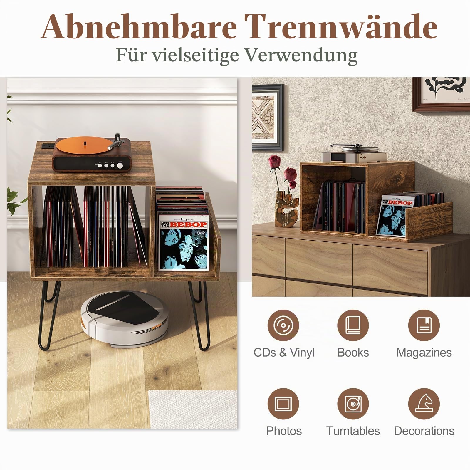 komfotteu-plattenspielerst-nder-braun-mit-ladestation-f-r-bis-zu-145-alben image 5