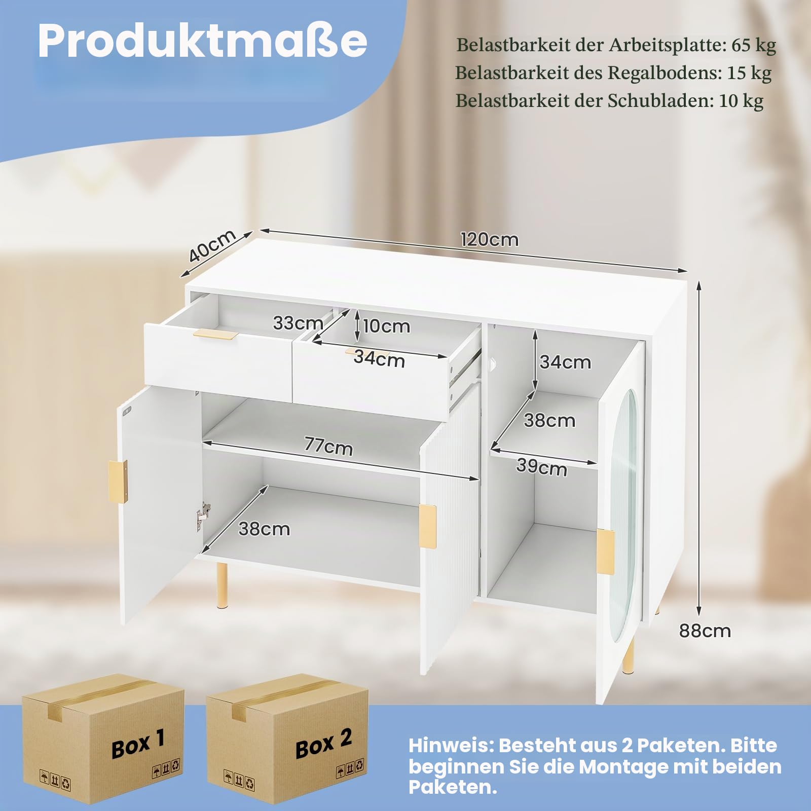 komfotteu-k-chenschrank-sideboard-wei-120x40x88-cm-glast-r image 3