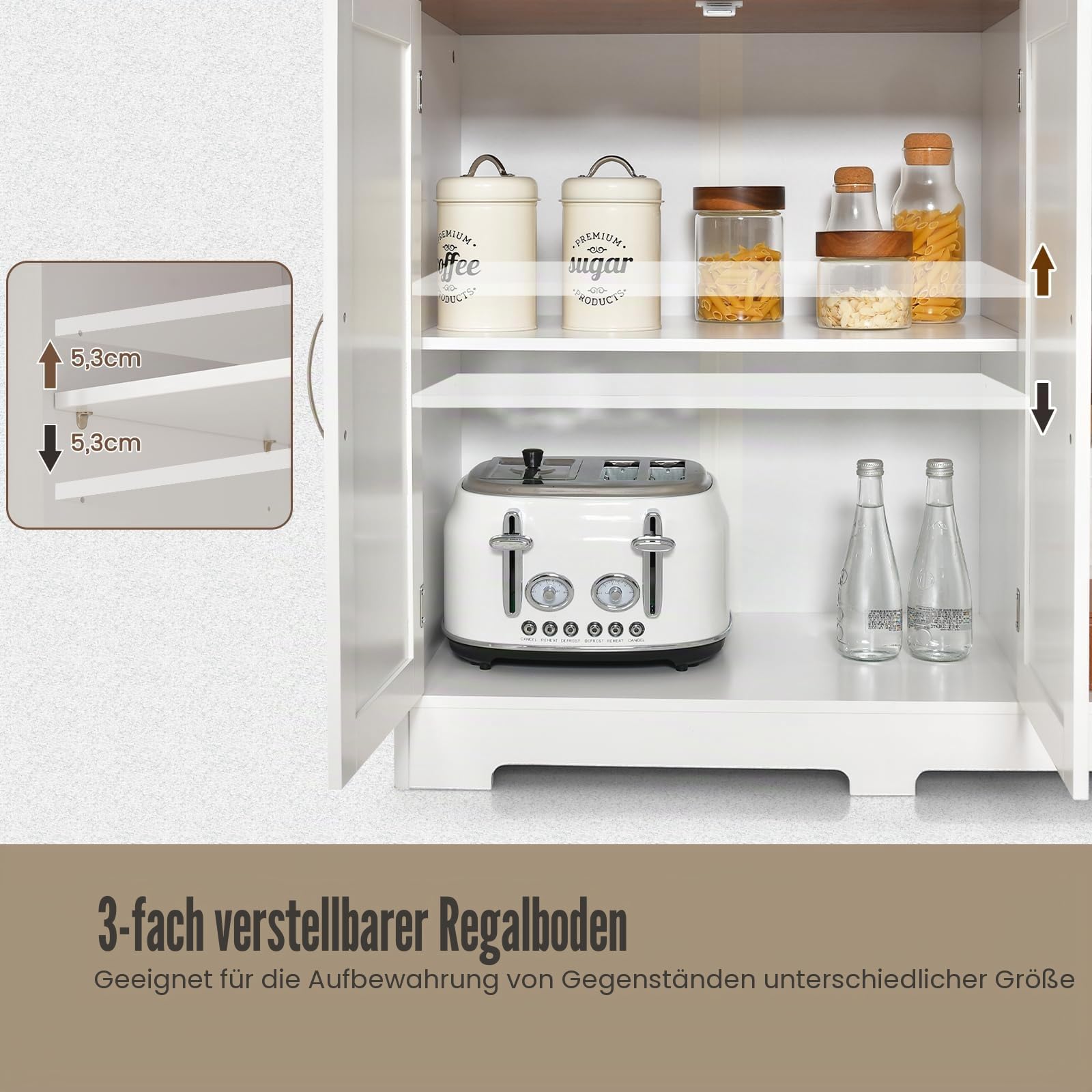 komfotteu-k-chenschrank-buffetschrank-sideboard-100x40x78cm-wei-mit-2-schubladen image 4