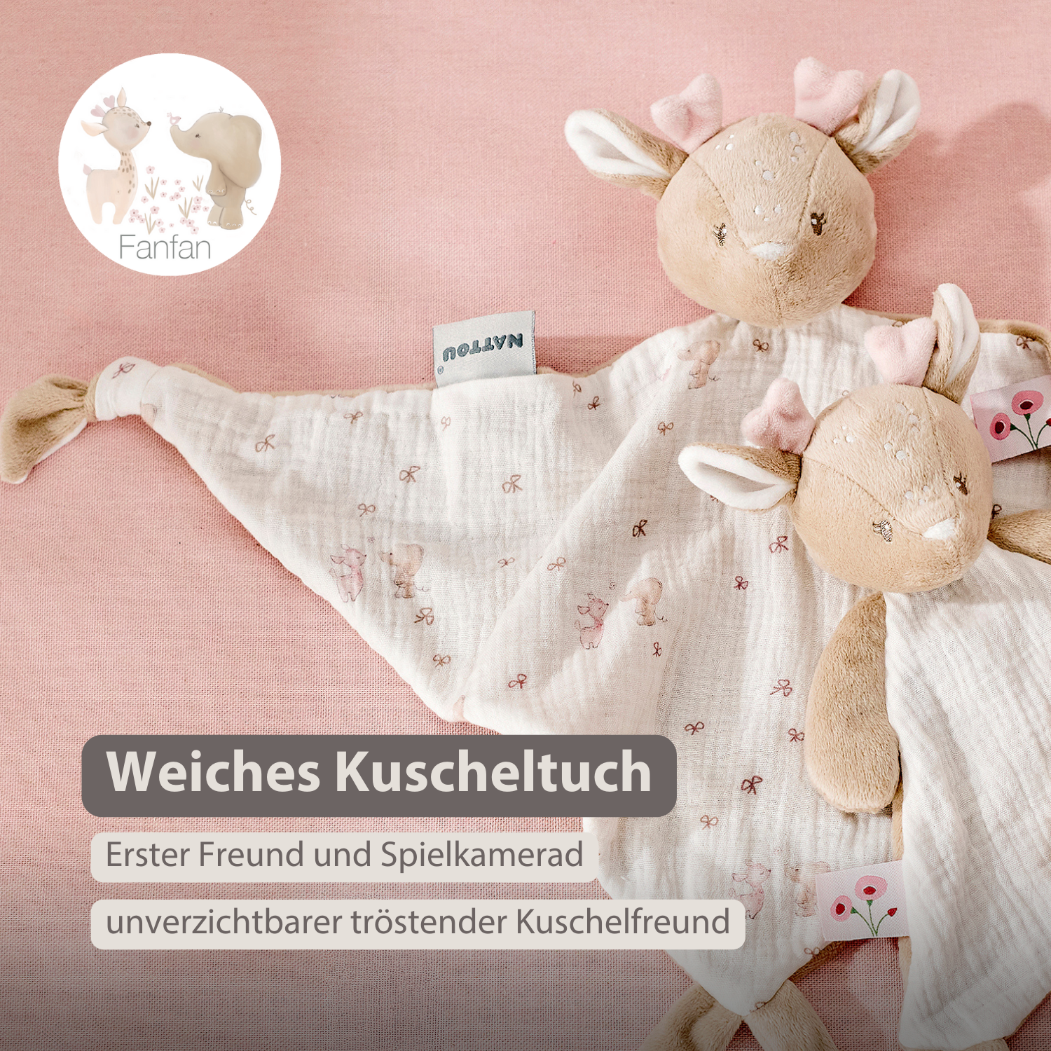 nattou-fanfan-baby-kuscheldecke-hirsch-65-x-40-cm-rosa image 2