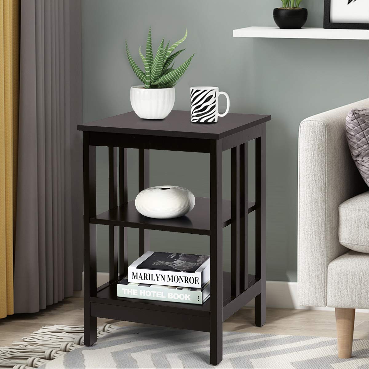 komfotteu-nachttisch-3-ebenen-braun-2er-set-40x40x61-cm image 7
