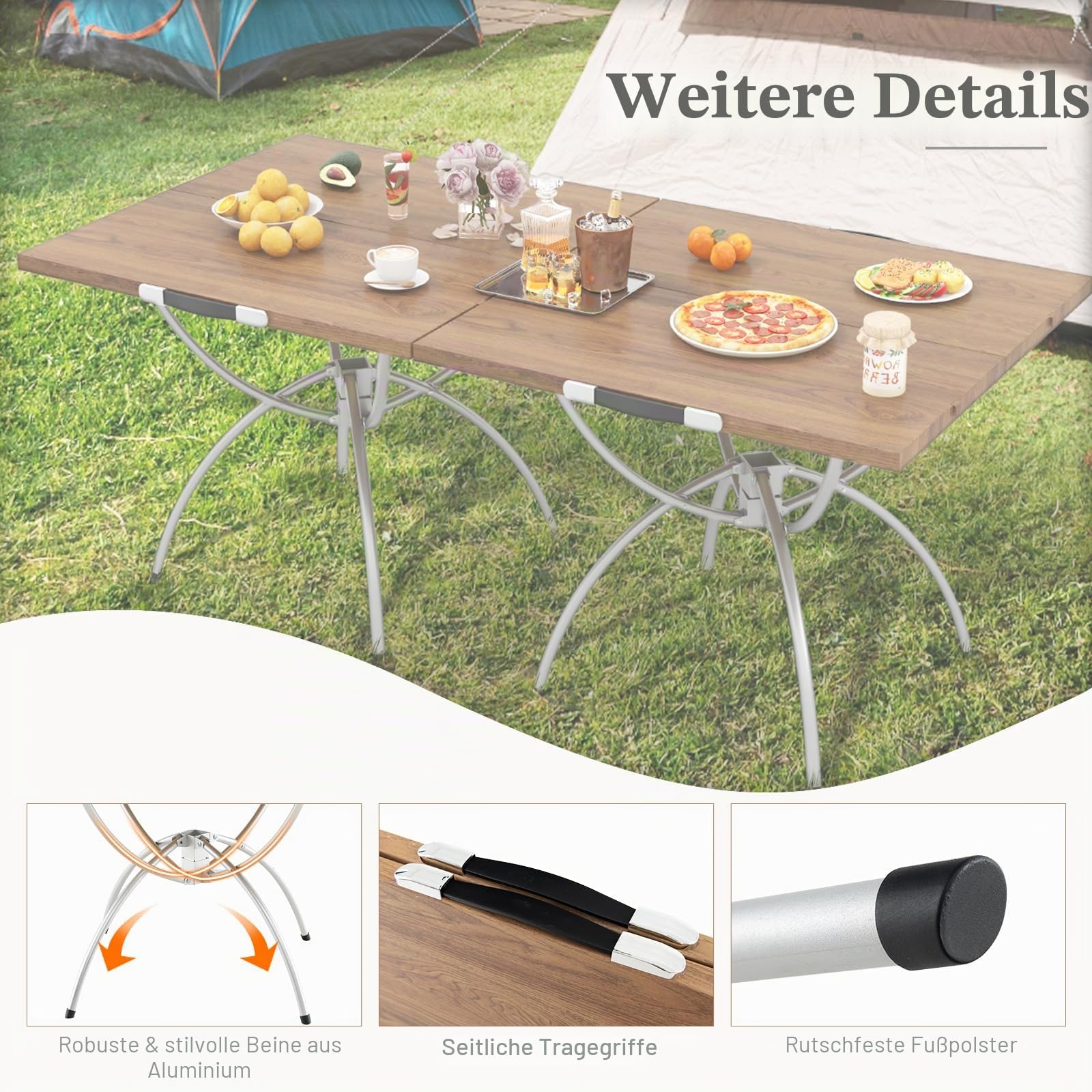 komfotteu-campingtisch-2-in-1-ausziehbar-120x60-cm-alu-holz image 7