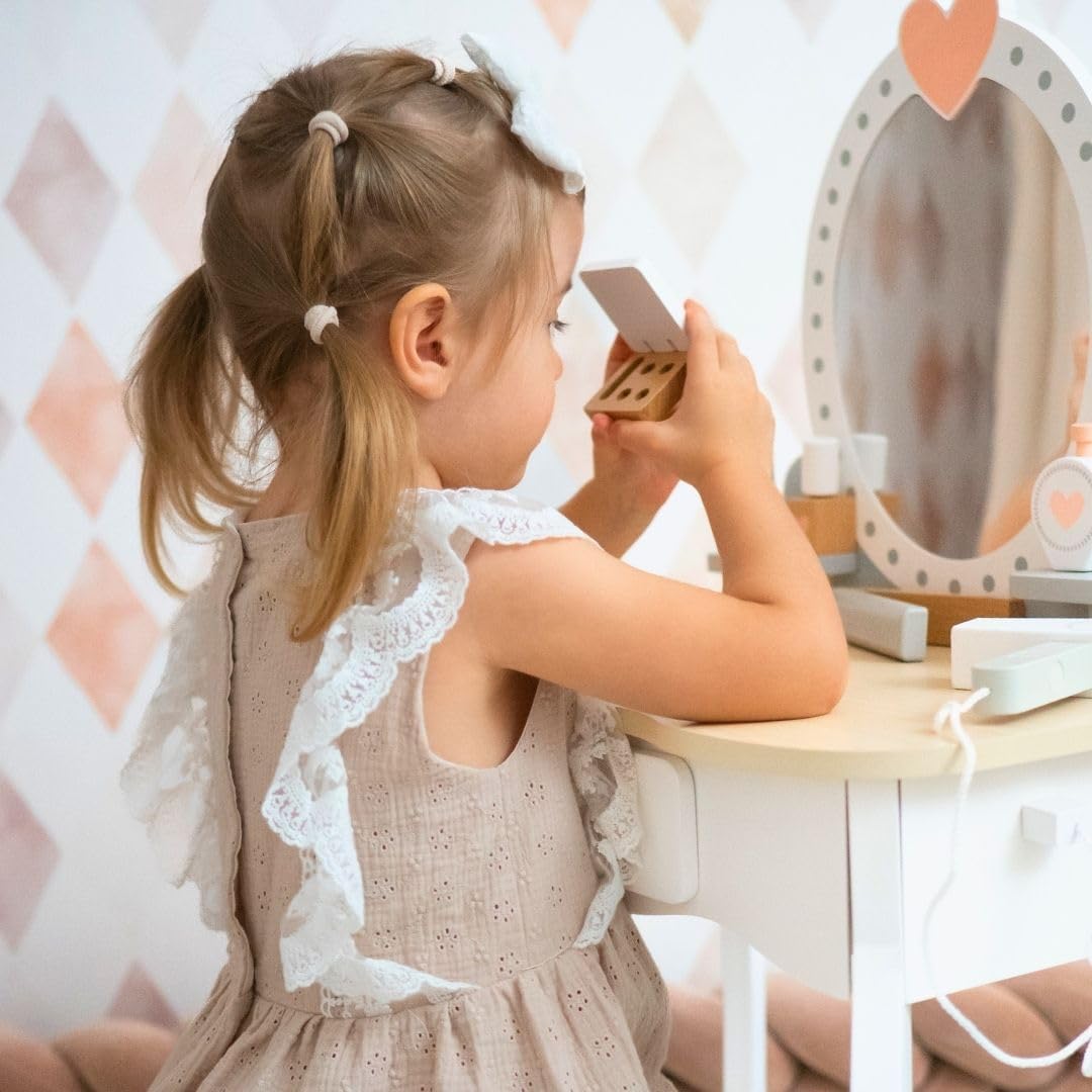 mamabrum-schminktisch-holz-mit-spiegel-makeup-dresser-mit-ballerina image 2
