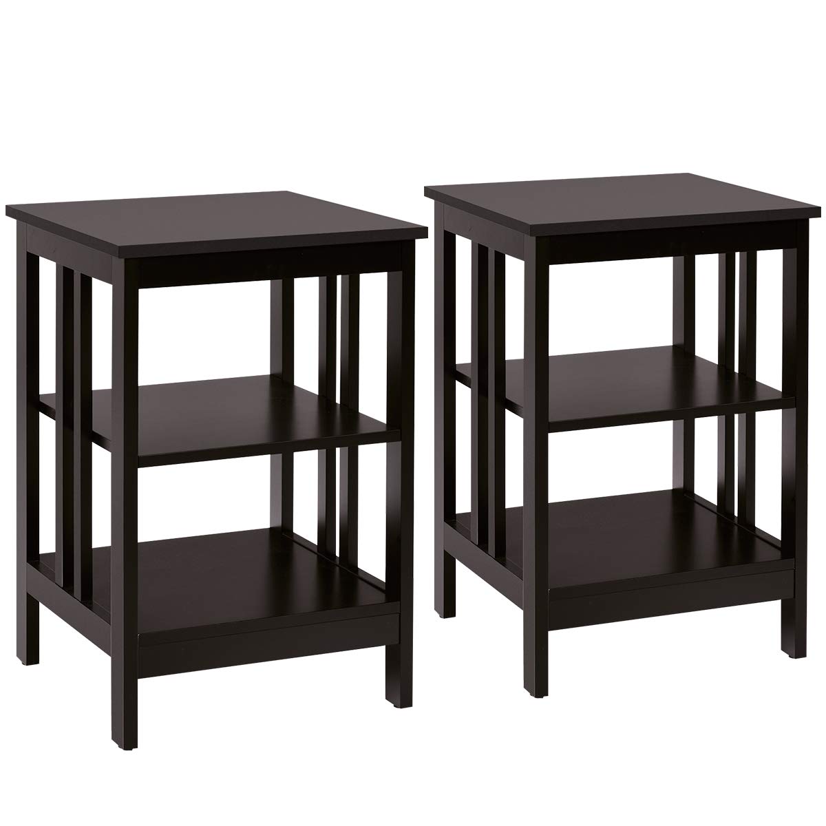 komfotteu-nachttisch-3-ebenen-braun-2er-set-40x40x61-cm image 1