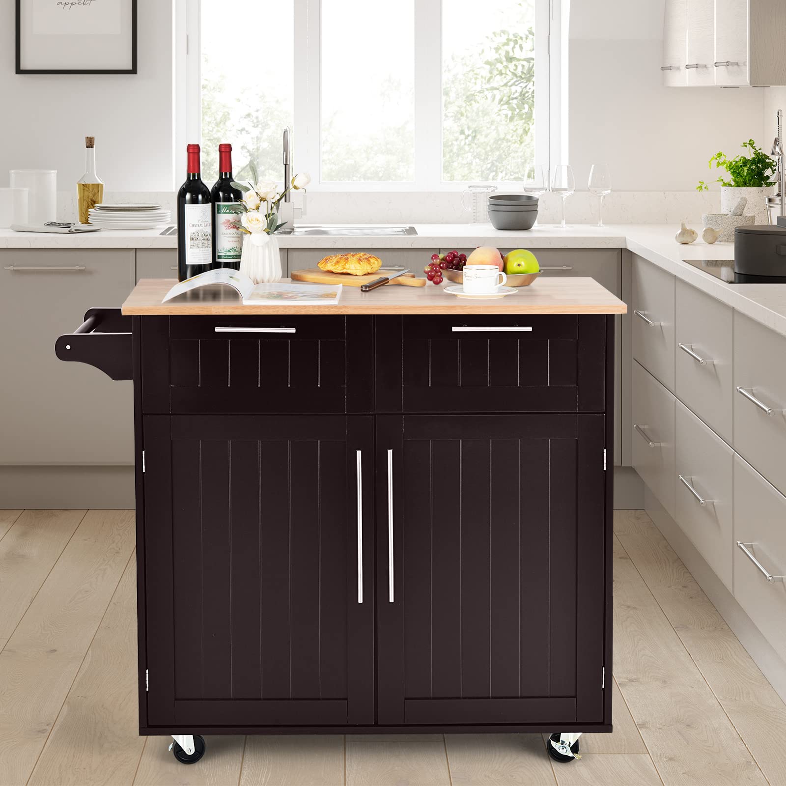 komfotteu-k-chenwagen-mit-arbeitsplatte-und-rollen-kaffee-94-x-45-5-x-94-5-cm image 2