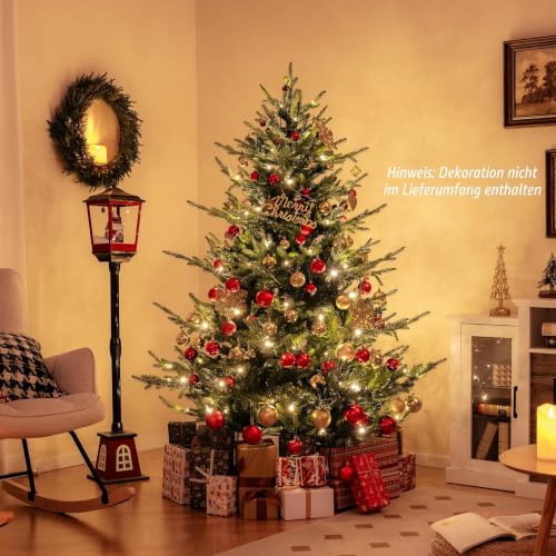 komfotteu-k-nstlicher-weihnachtsbaum-mit-lichtern-135-cm-442-spitzen image 8