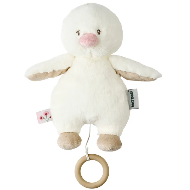 nattou-fanfan-musik-kuscheltier-ente-30-cm-offwhite image 1