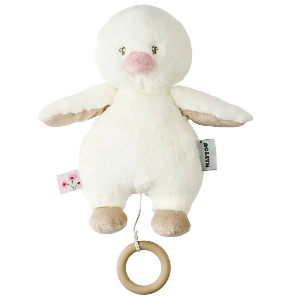 nattou-fanfan-musik-kuscheltier-ente-30-cm-offwhite image 1