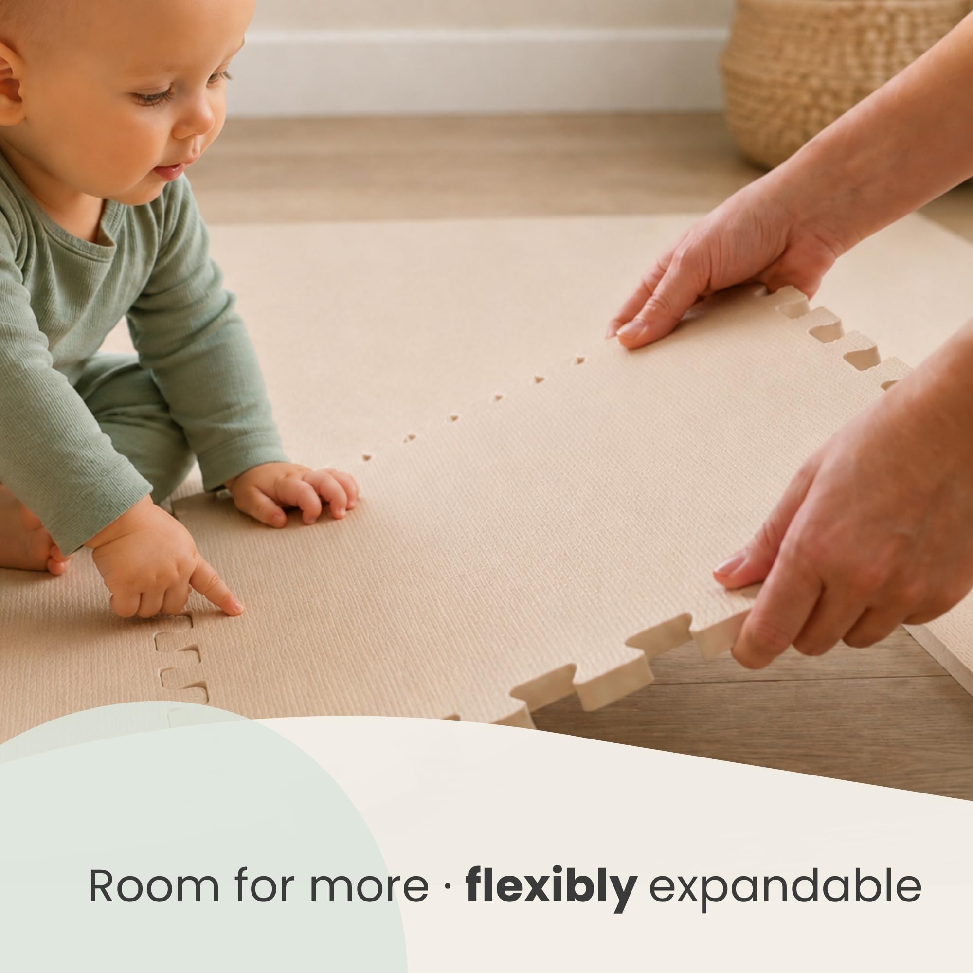 littletom-spielmatte-baby-puzzlematte-18-teile-30x30-cm-180x90-cm-beige image 6