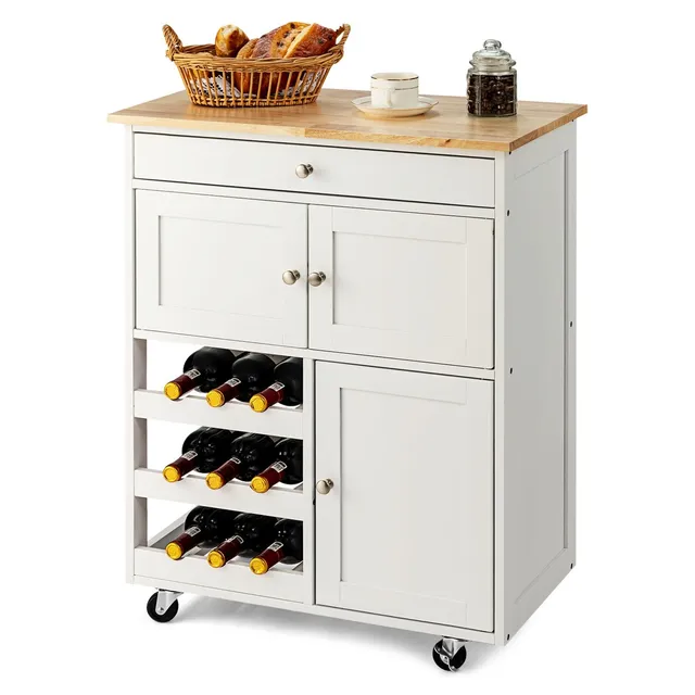 komfotteu-k-chenwagen-mit-weinregal-und-2-schr-nken-k-cheninsel-wei image 1