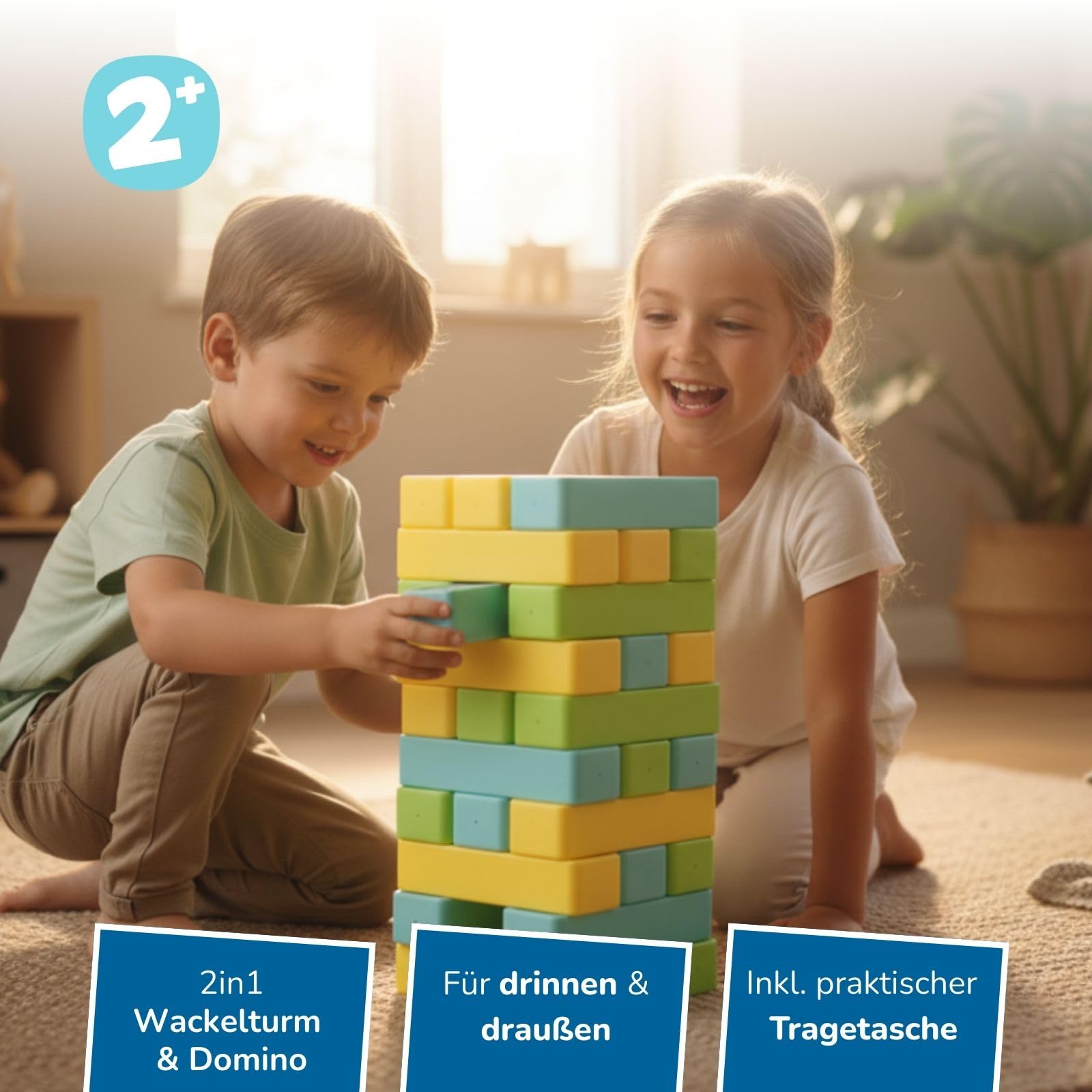 alldoro-xxl-wackelturm-domino-2-in-1-jumbo-gesellschaftsspiel-30-steine image 2