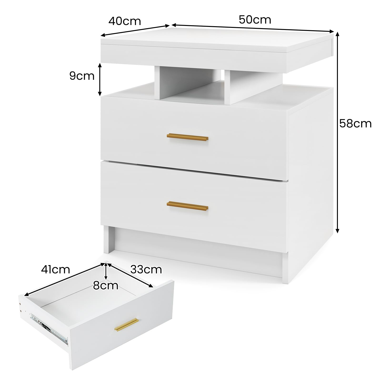 komfotteu-nachttisch-wei-mit-led-50x40x58-cm-2-schubladen image 3