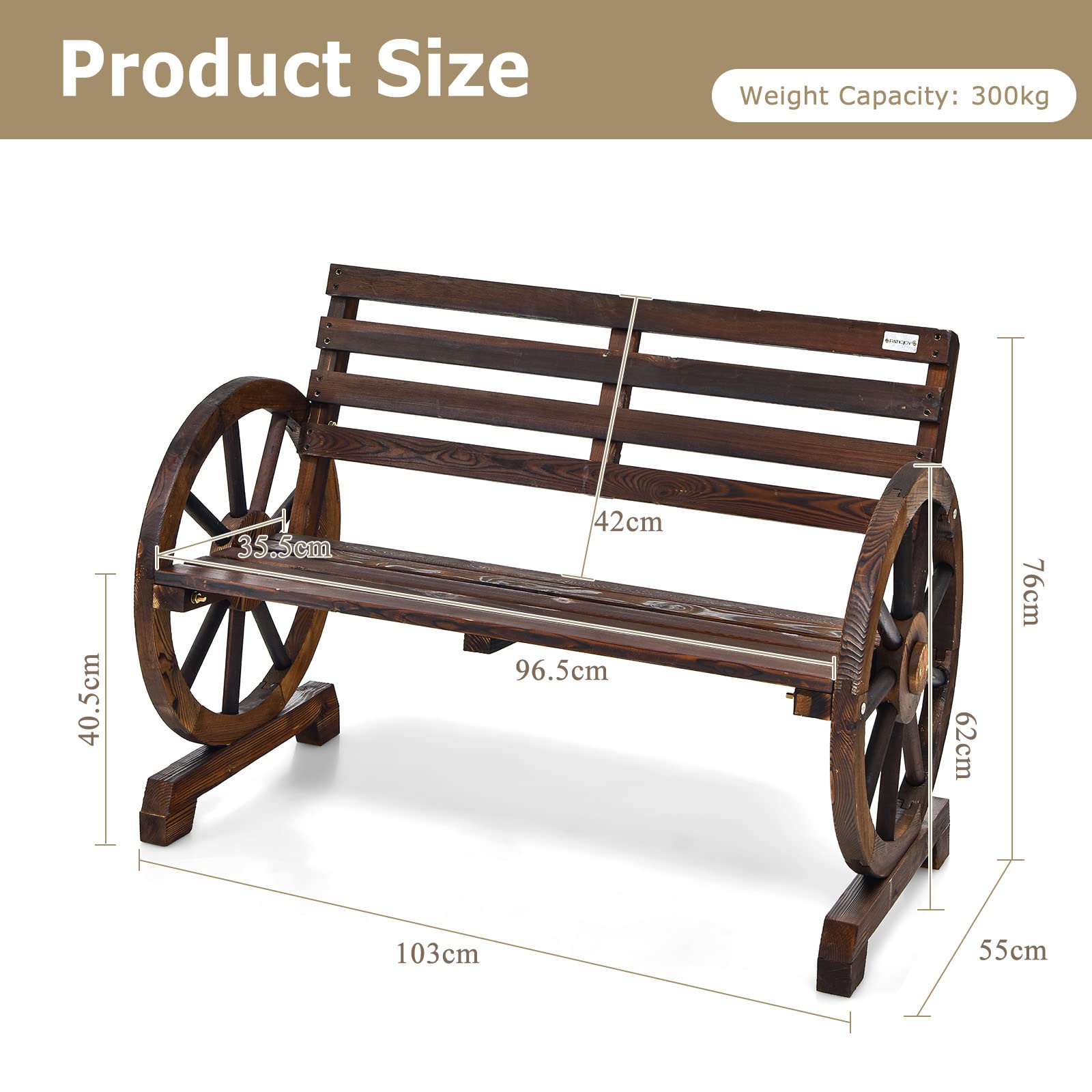 komfotteu-sitzbank-2-sitzer-mit-wagenr-dern-aus-tanne-bis-300-kg-braun image 3