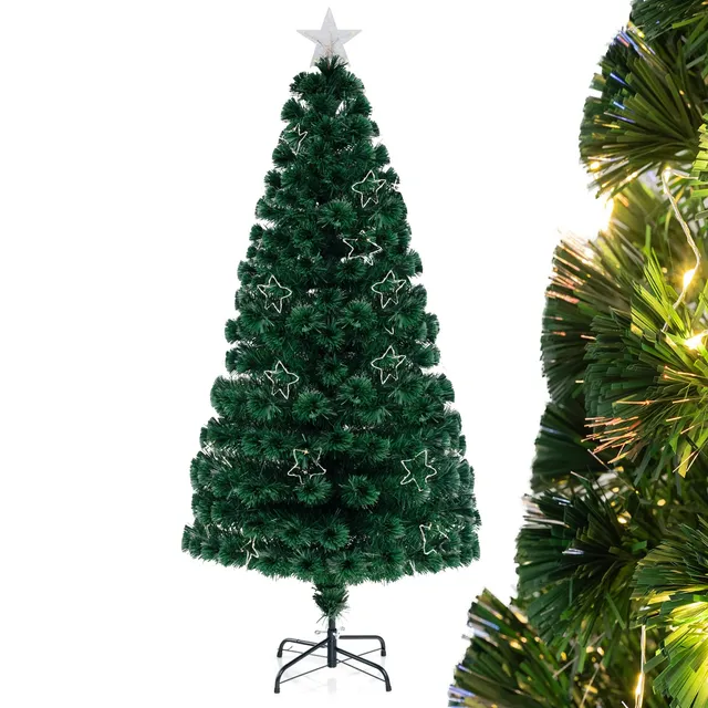 komfotteu-k-nstlicher-weihnachtsbaum-180-cm-mit-36-sternlichtern-230-spitzen image 1