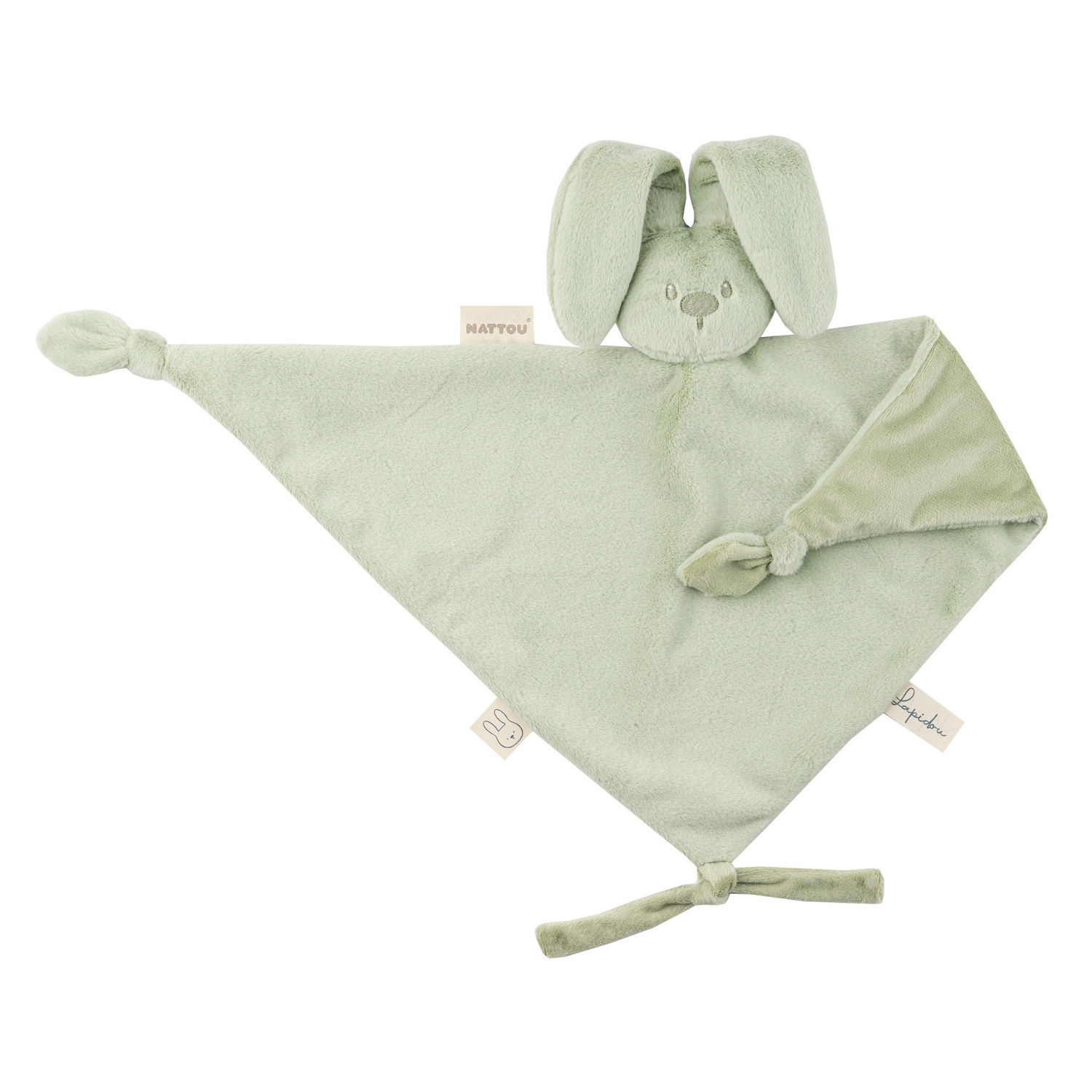 nattou-lapidou-baby-schmusetuch-doudou-hase-65-x-40-cm-lindgr-n image 1