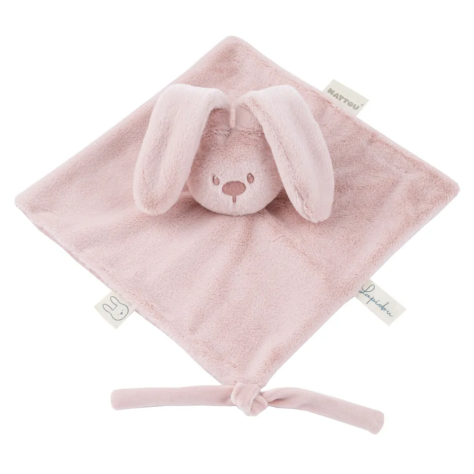 nattou-lapidou-baby-schmusetuch-27-x-27-cm-doudou-hase-puderrosa image 1