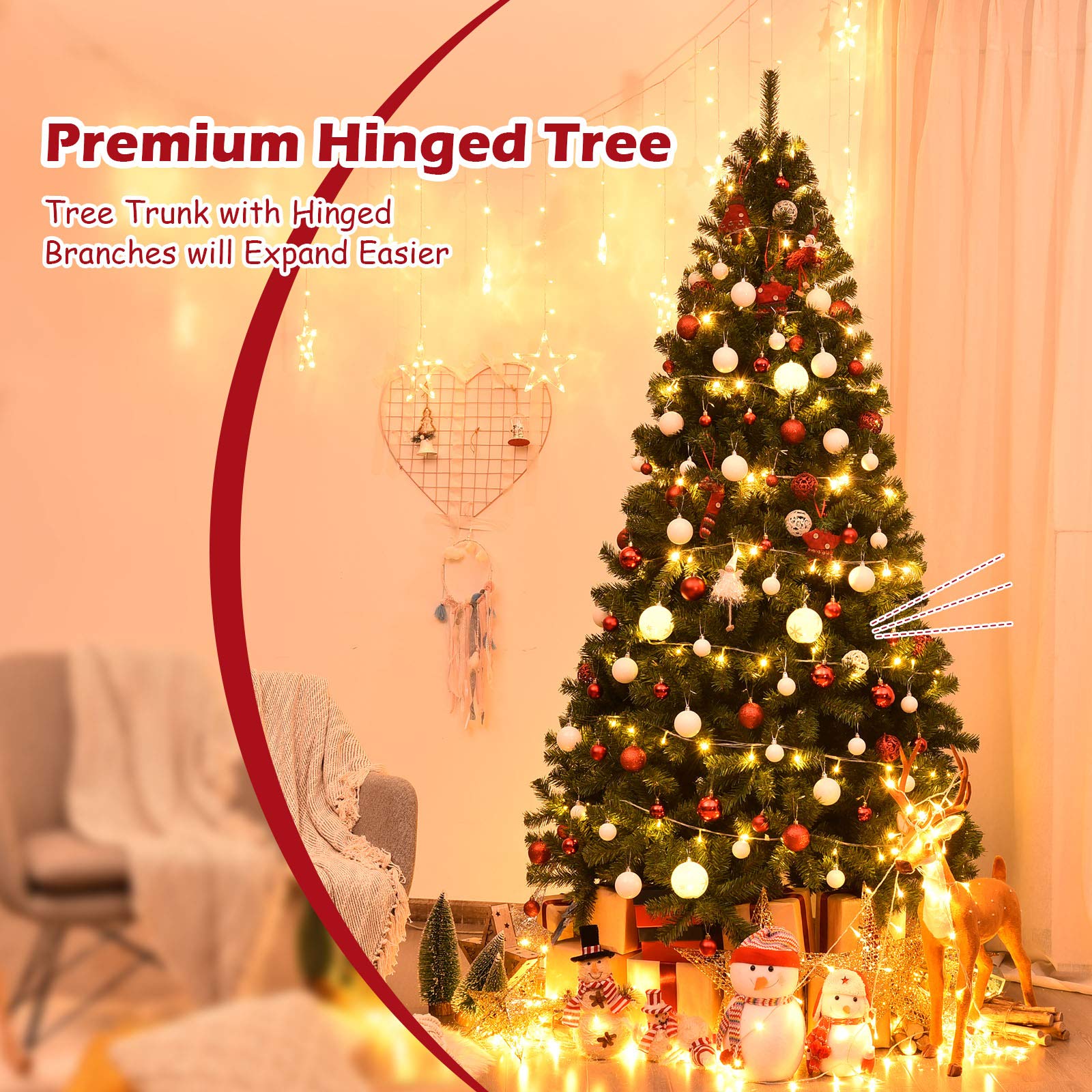 komfotteu-k-nstlicher-weihnachtsbaum-230-cm-gr-n-mit-1346-zweigen-schirm-ffnung image 4