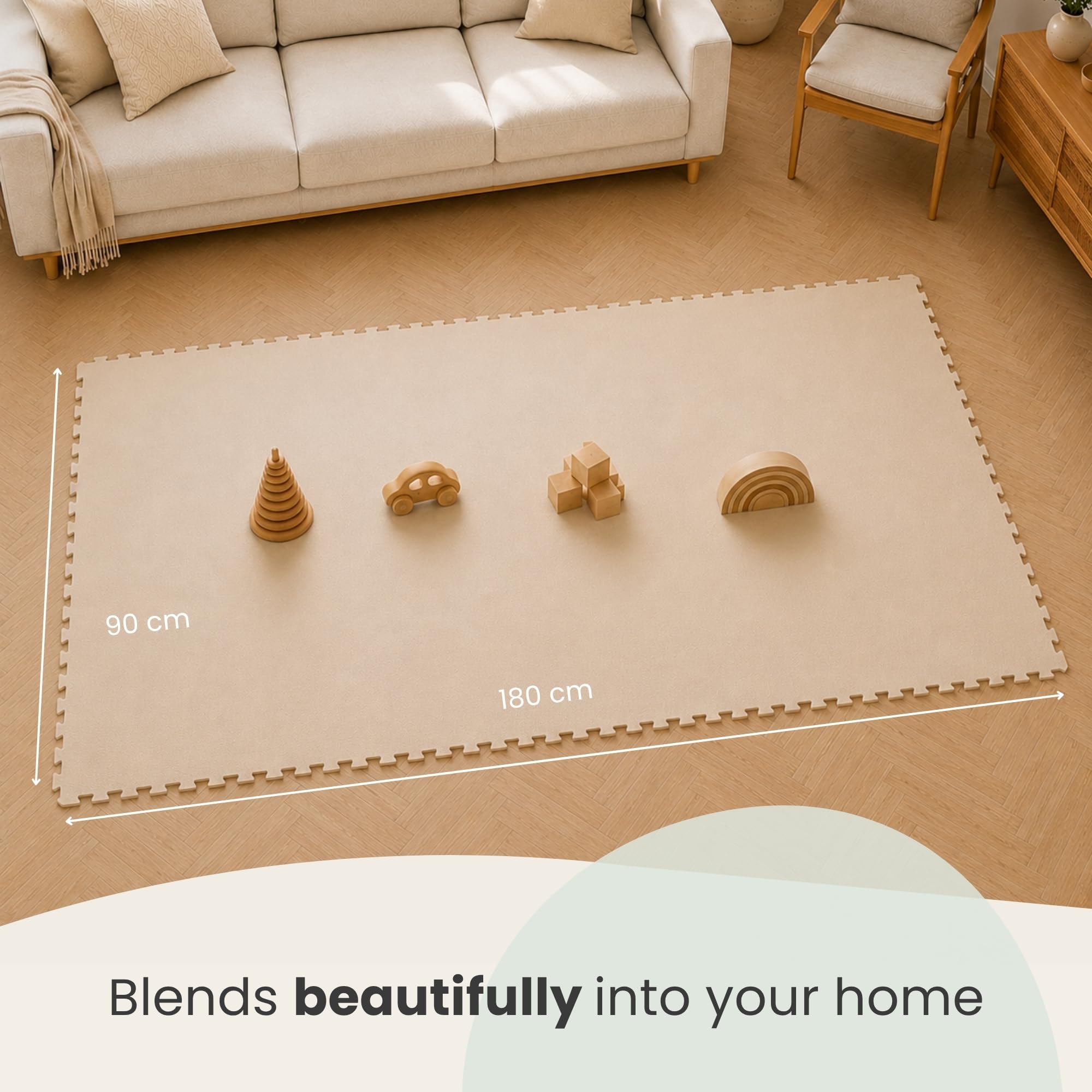 littletom-spielmatte-baby-puzzlematte-18-teile-30x30-cm-180x90-cm-beige image 8