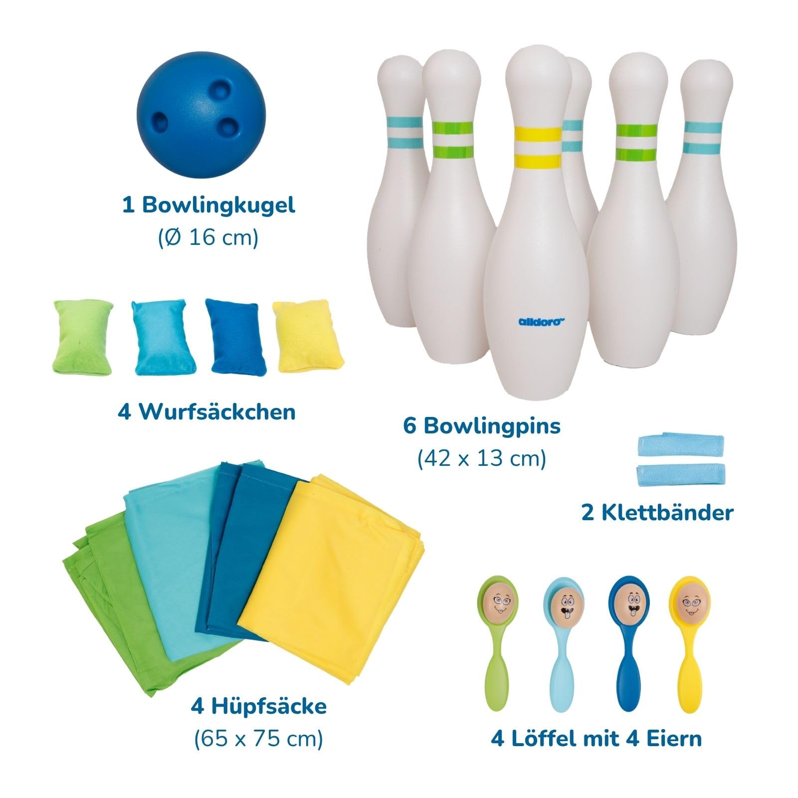 alldoro-bowling-set-f-r-kinder-xxl-6-pins-42-cm-mit-kugel-5-party-spiele image 6