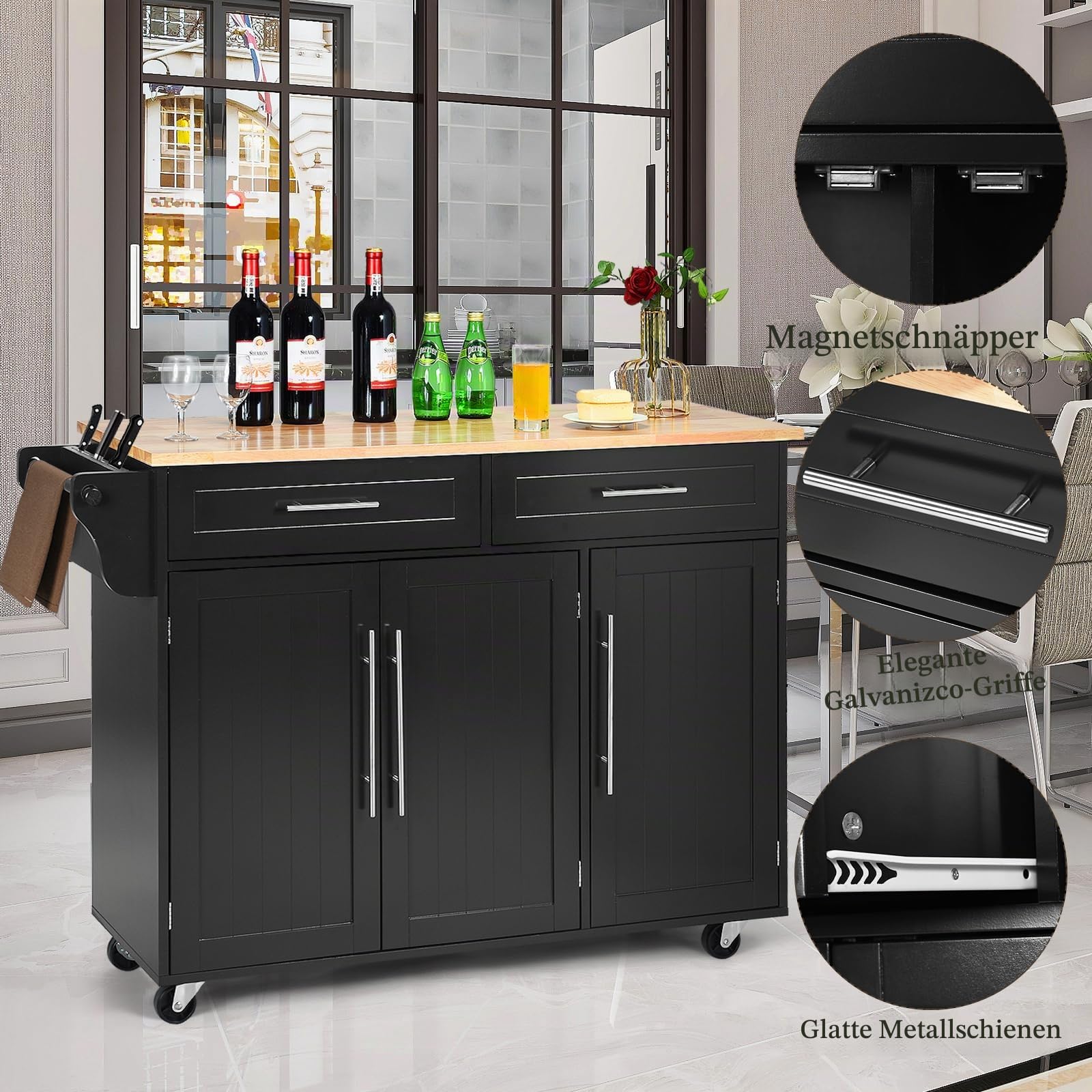 komfotteu-k-chenwagen-auf-rollen-122x46x92-cm-schwarz image 4