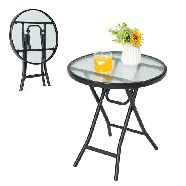 komfotteu-gartentisch-rund-klappbar-46x47-cm-glas-metall image 1