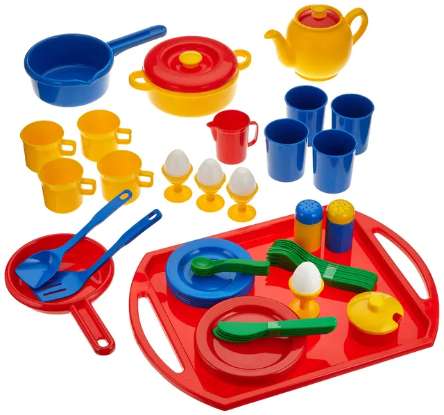 dantoy-8999-geschirrset-mit-tablett-57-teilig-kunststoff-mehrfarbig image 1