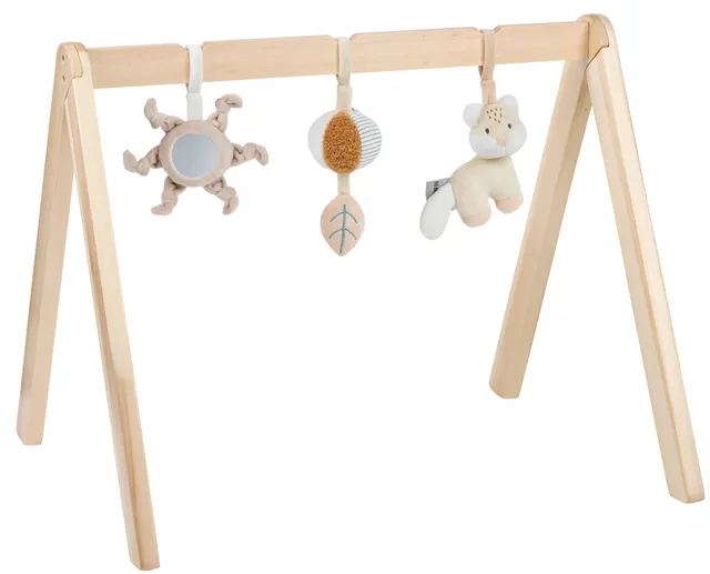 nattou-flo-ernest-oli-spielbogen-holz-fuchs-mit-h-ngespielzeug image 1