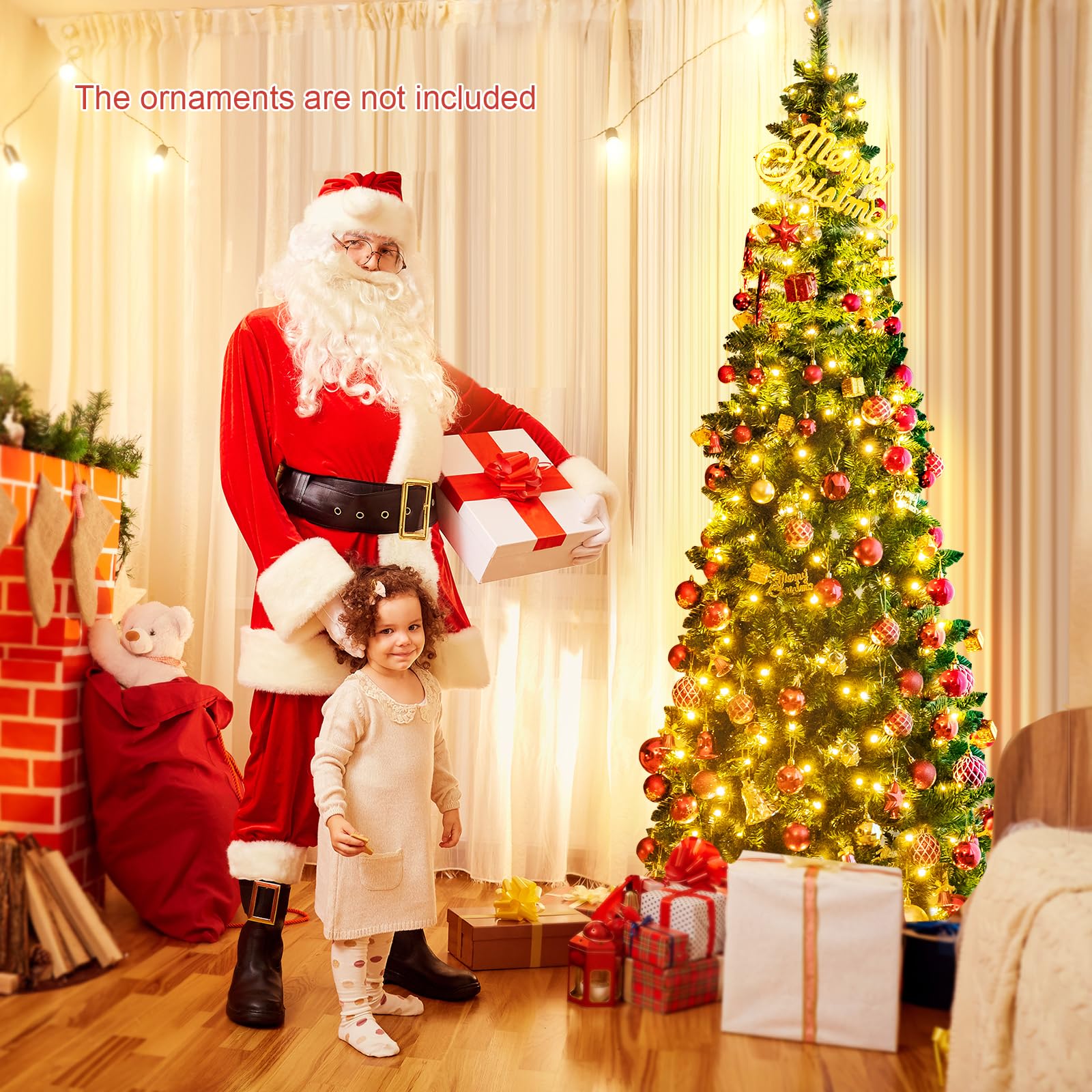 komfotteu-k-nstlicher-weihnachtsbaum-mit-led-225-cm-1085-spitzen image 2