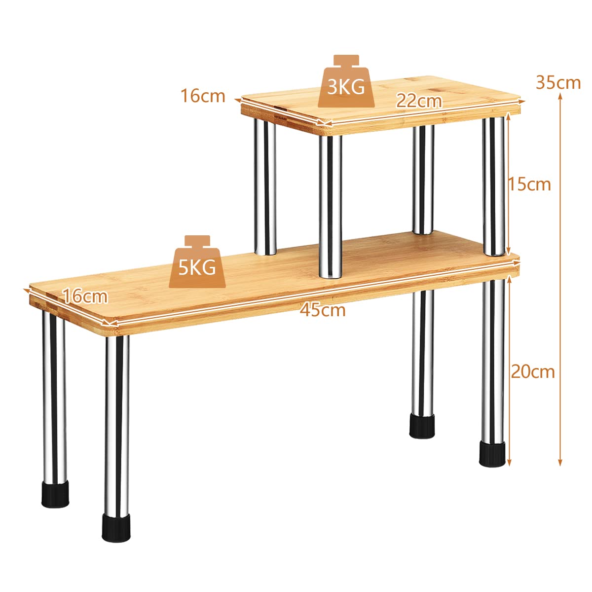 komfotteu-k-chenregal-bambus-edelstahl-gew-rzregal-2-ablagen-verstellbar image 4