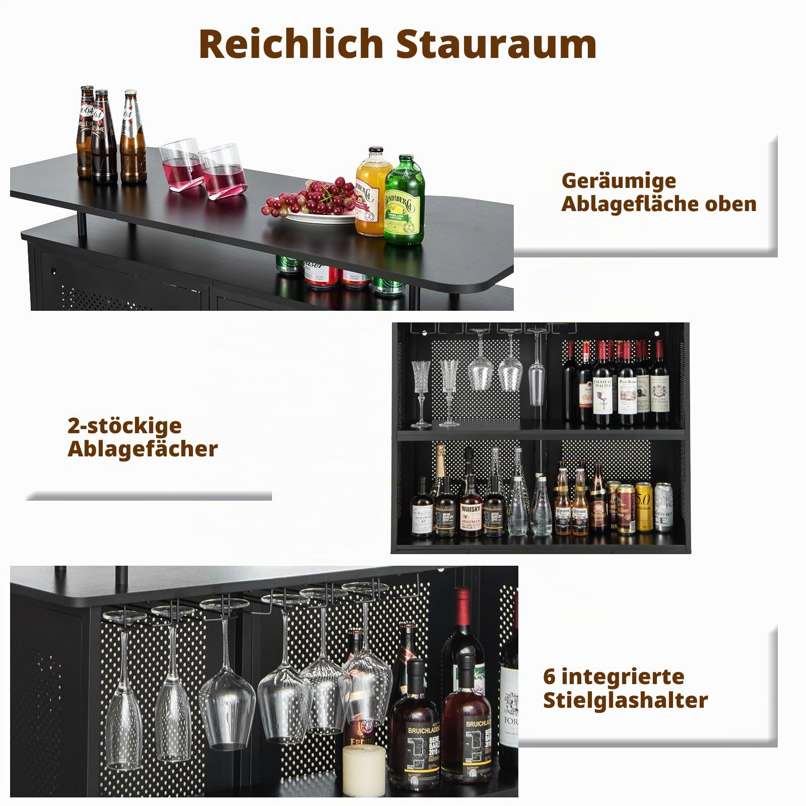 komfotteu-bartisch-mit-2-f-chern-fu-st-tze-rechteckig-120x50x106-5-cm-schwarz image 4