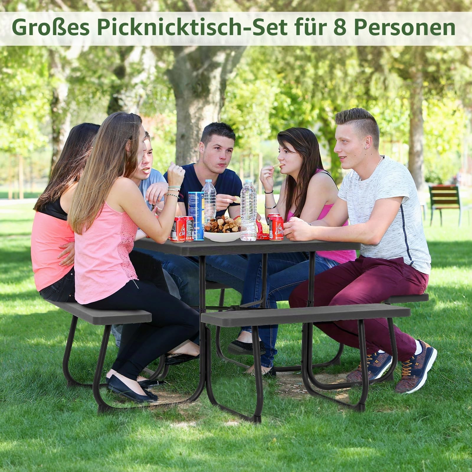 komfotteu-bierzeltgarnitur-8-personen-picknicktisch-set-schwarz image 2