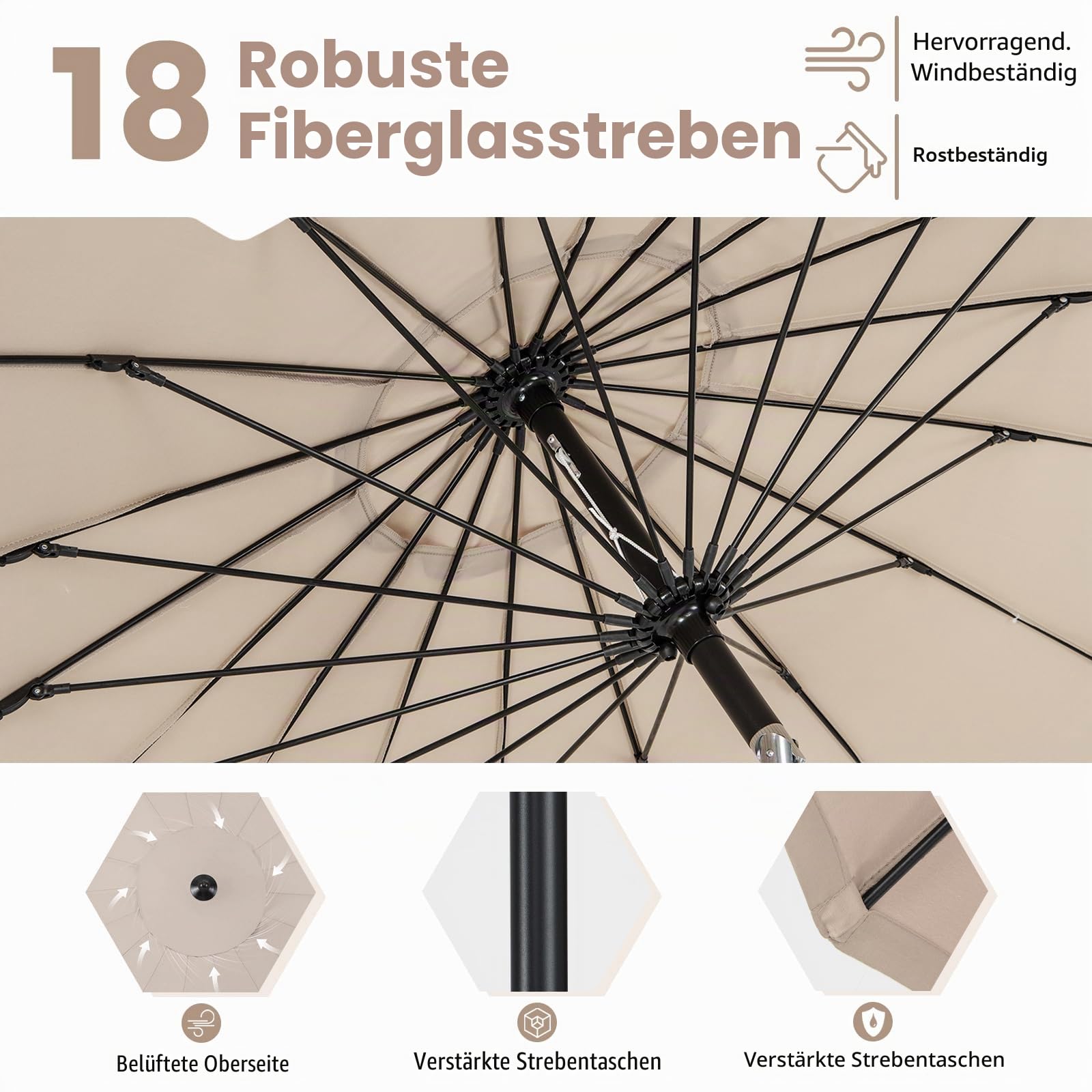 komfotteu-sonnenschirm-265-cm-neigbar-mit-handkurbel-und-18-streben image 4