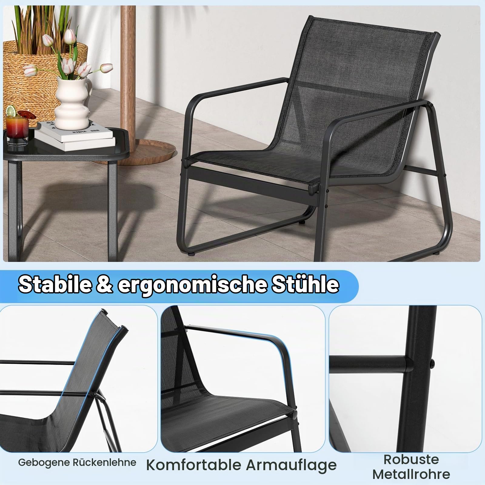komfotteu-balkonset-3-tlg-bistro-set-mit-2-stapelst-hlen-und-glastisch-schwarz image 5