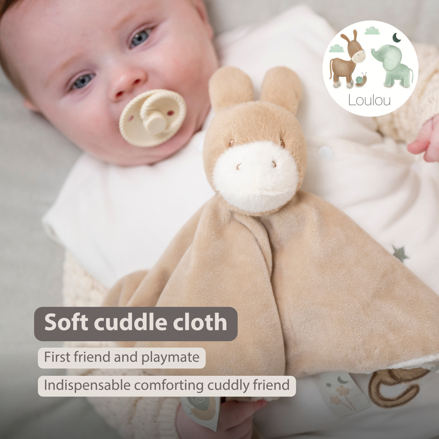 nattou-loulou-kuscheltuch-esel-28-x-28-cm-karamell image 2