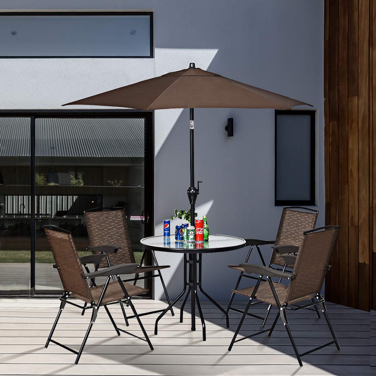 komfotteu-balkontisch-rund-70x70x71-cm-bistrotisch-mit-glasplatte image 2