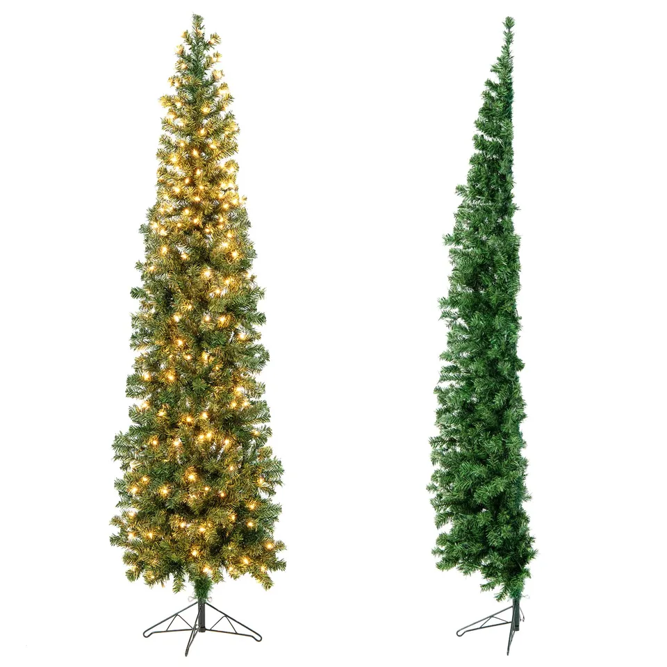 komfotteu-k-nstlicher-bleistiftbaum-210-cm-weihnachtsbaum-mit-150-led image 1