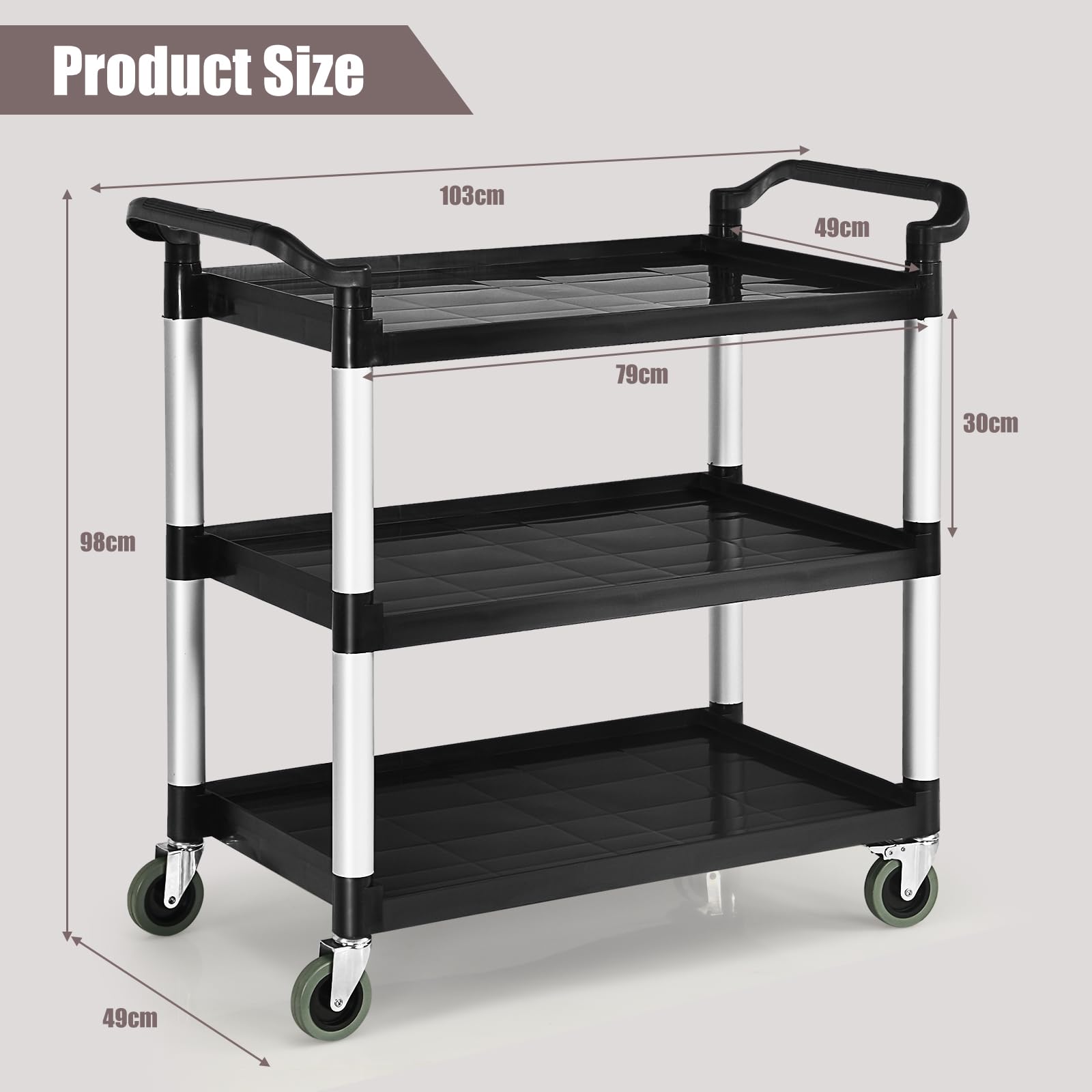 komfotteu-servierwagen-3-ebenen-mit-r-dern-103x49x98cm-schwarz image 3