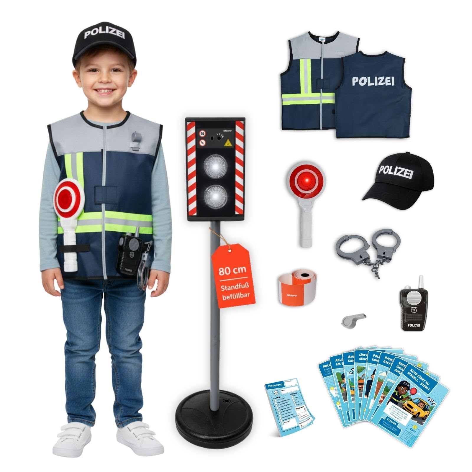 alldoro-polizei-set-mit-verkehrs-blitzer-80-cm-licht-sound image 1