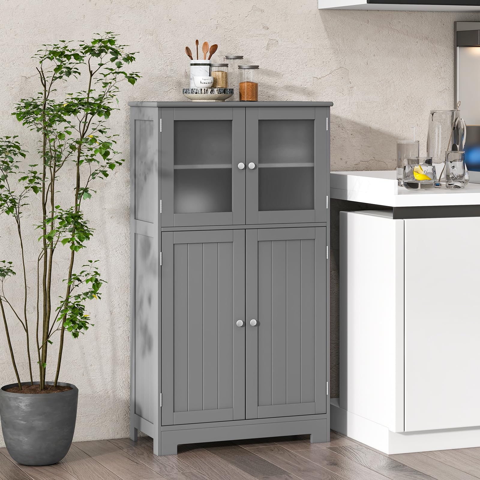 komfotteu-badezimmerschrank-mit-2-t-ren-60-x-30-x-109-cm-grau image 7