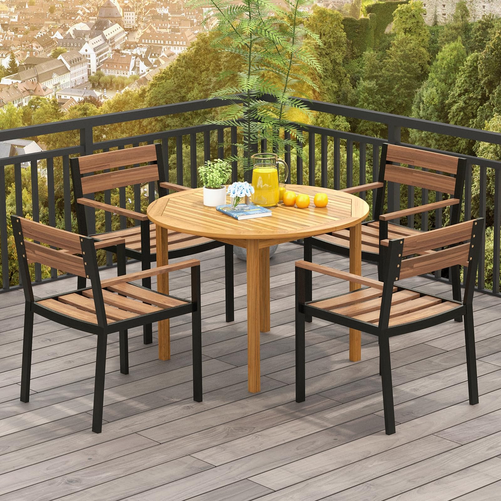komfotteu-gartentisch-akazienholz-rund-100-cm-f-r-4-personen image 7