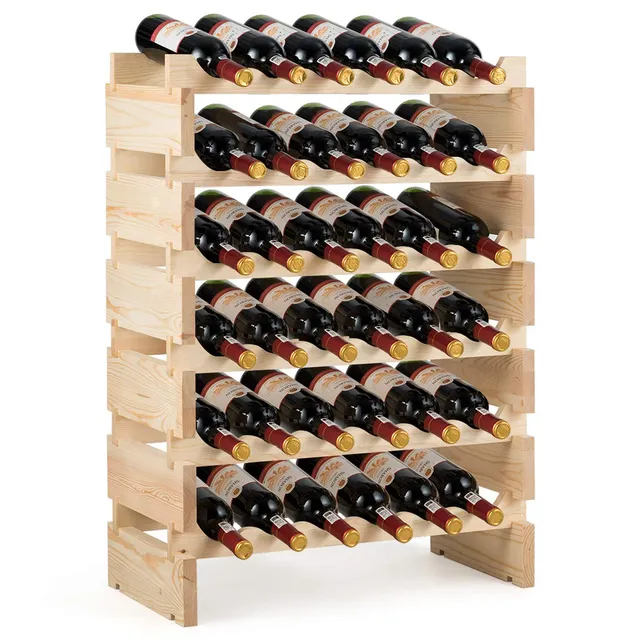 komfotteu-weinregal-stapelbar-flaschenregal-f-r-36-flaschen-massivholz-63-x-28-x image 1