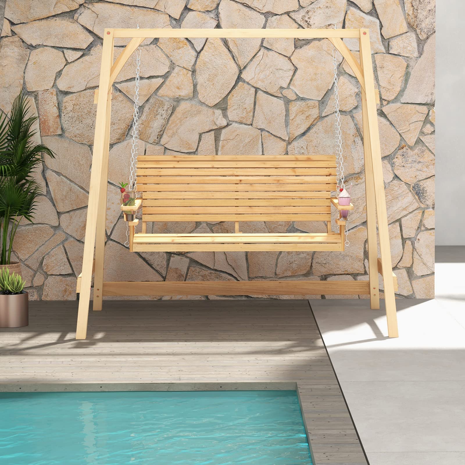 komfotteu-hollywoodschaukel-holz-2-sitzer-125x49-cm-bis-240-kg-natur image 2