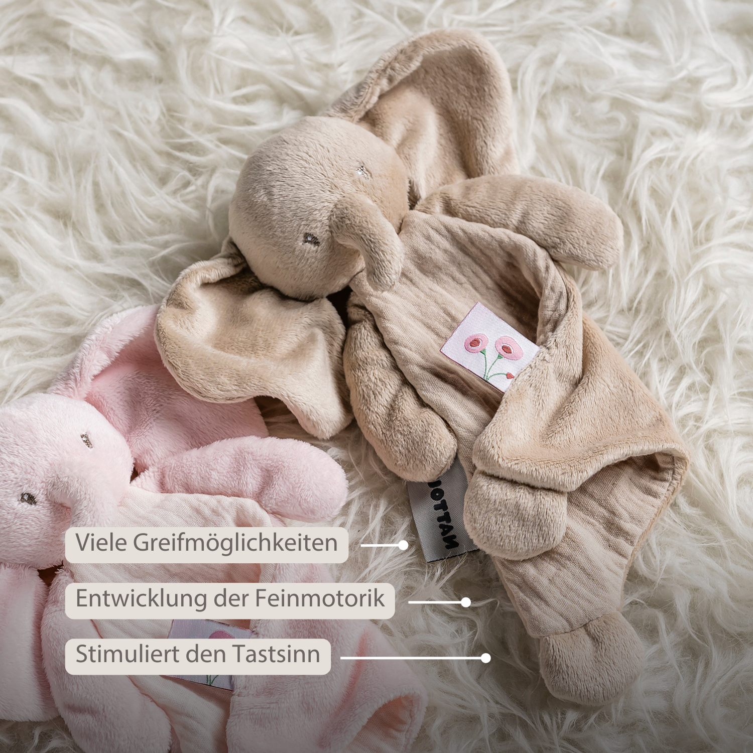 nattou-fanfan-baby-schmusetuch-elefant-25-x-20-cm-sand image 3