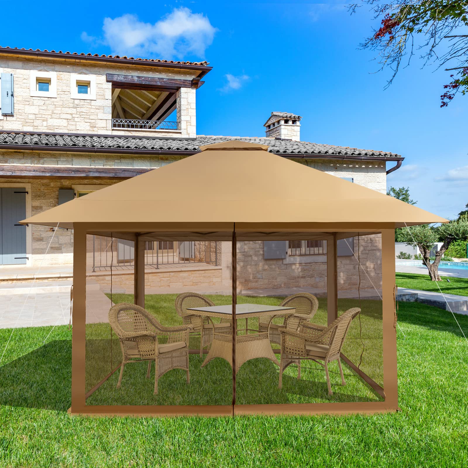 komfotteu-gartenpavillon-4x4-m-braun-h-henverstellbar-mit-doppeldach-seitenteile image 7