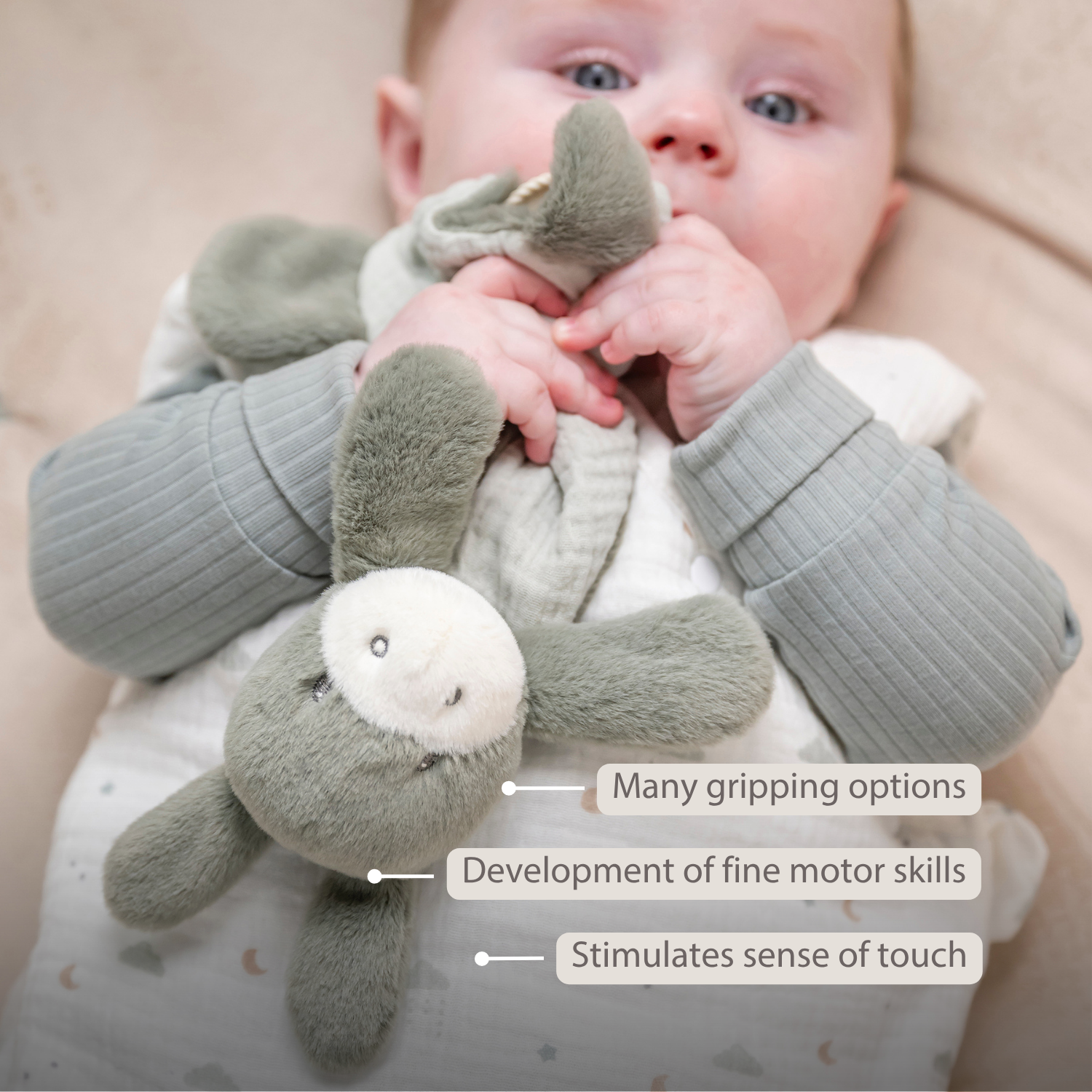 nattou-loulou-mini-kuscheltuch-esel-25-cm-lindengr-n image 3