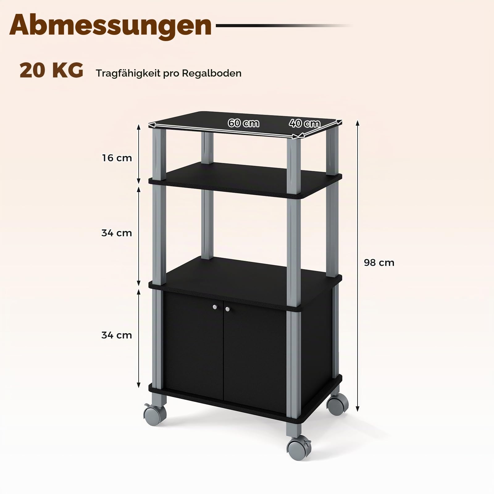 komfotteu-k-chenwagen-mit-3-ebenen-schrank-mit-t-r-und-rollen-60-x-40-x-98-cm-sc image 6