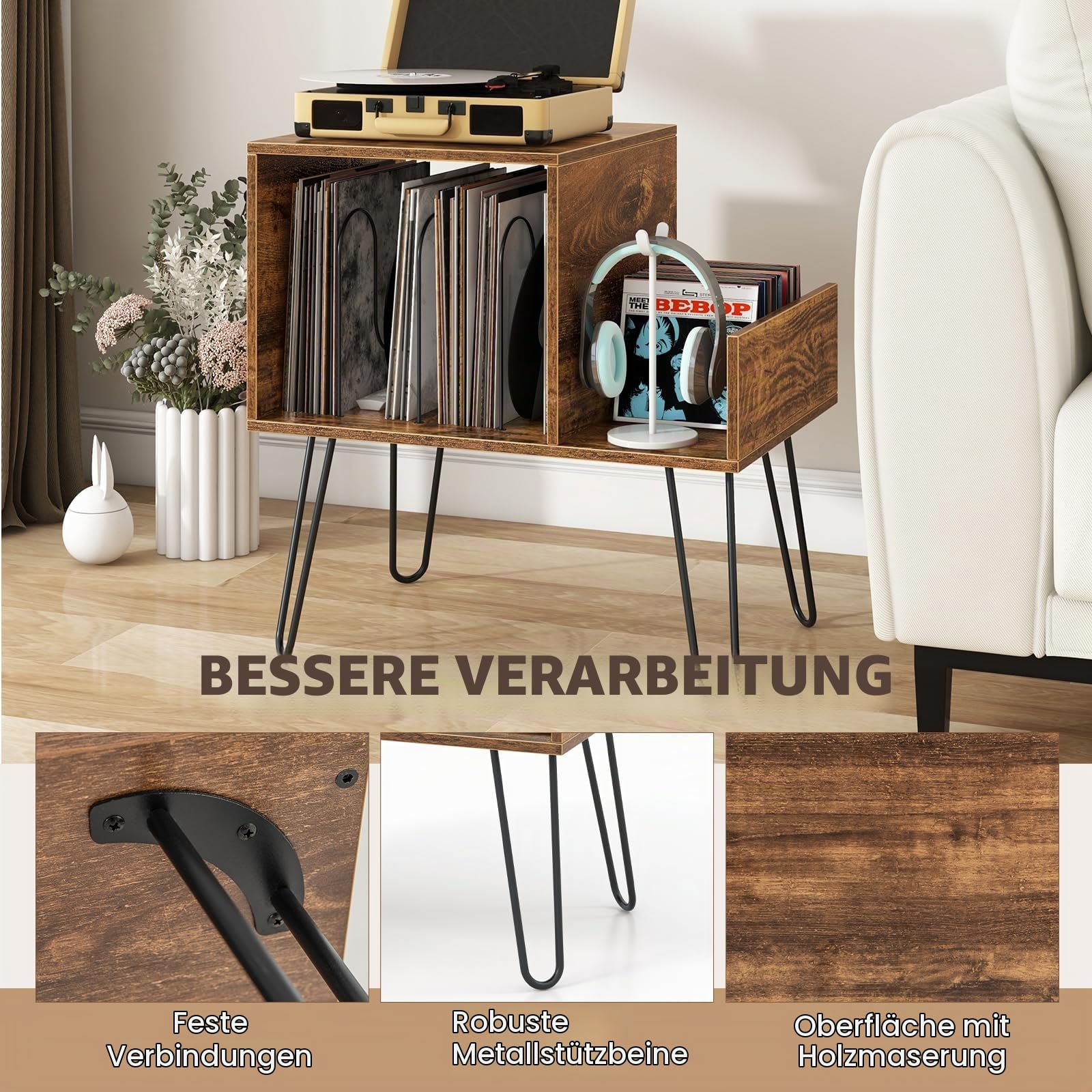 komfotteu-plattenspielerst-nder-braun-mit-ladestation-f-r-bis-zu-145-alben image 3
